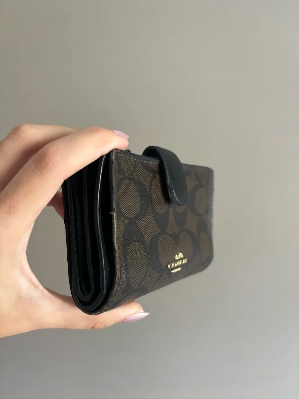 Coach Signature Medium Corner Zip Wallet